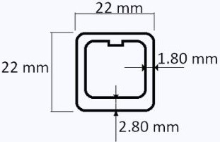 22x22 kare boru